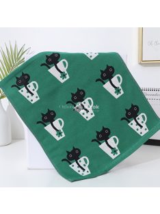   Gyorsan Száradó, Puha és Nedvszívó Pamut Konyharuha Aranyos Macskás Mintával