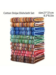 12 darab modern pamut csíkos konyharuha készlet