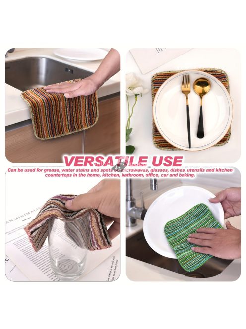 12 darab modern pamut csíkos konyharuha készlet