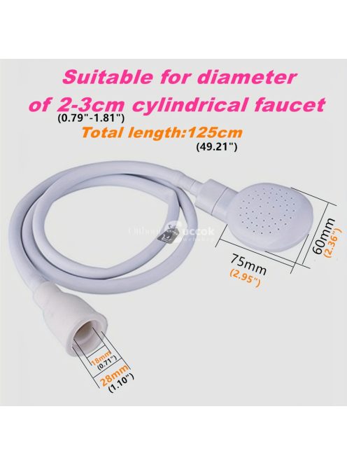 Csaptelepre szerelhető hajzuhany, kisállat, macska, kutya fürdető, zuhanyfej