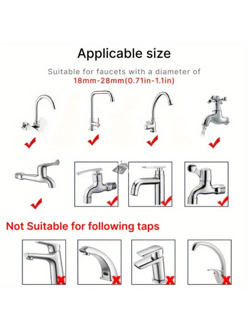 Csaptelepre szerelhető hajzuhany, kisállat, macska, kutya fürdető, zuhanyfej