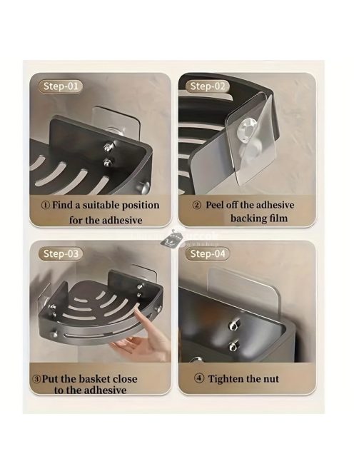 2db öntapadós zuhany polc