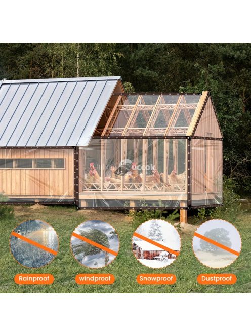 Egy darab átlátszó vízálló ponyva