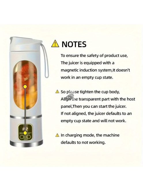 Hordozható USB-vel Tölthető Turmixgép és Gyümölcscentrifuga