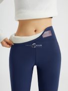 Női magas derekú polár bélésű leggings téli sportokhoz, fitneszhez és jógához