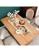 1 db Modern Absztrakt Vászon Asztalfutó Narancs és Bézs Színben