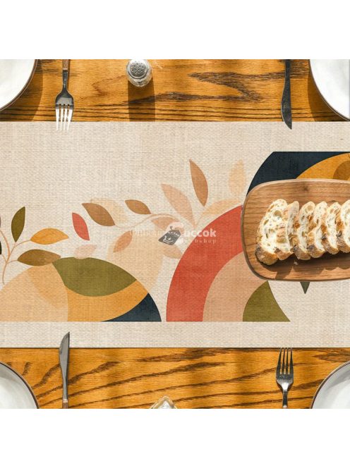 1 db Modern Absztrakt Vászon Asztalfutó Narancs és Bézs Színben
