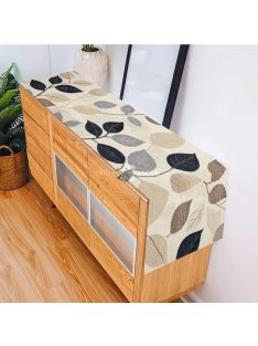   Elegáns levélmintás, 100% poliészter szőtt négyzet alakú asztaldísz