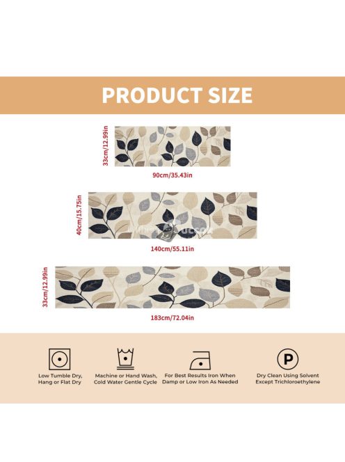 Elegáns levélmintás, 100% poliészter szőtt négyzet alakú asztaldísz