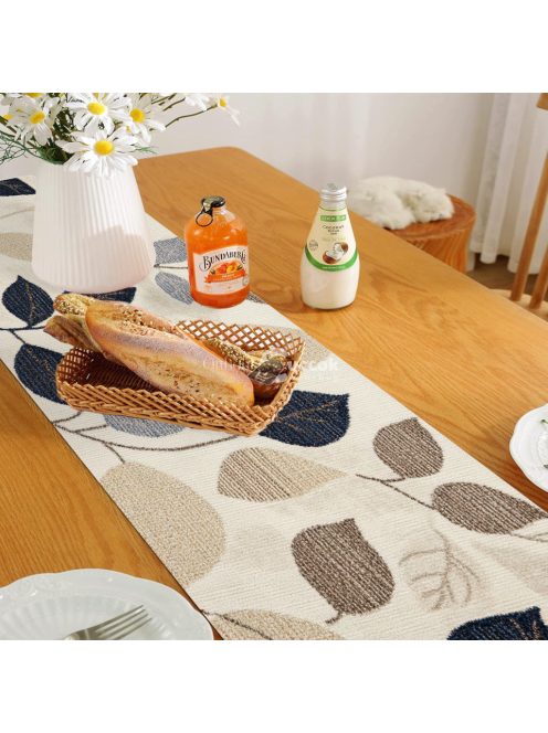 Elegáns levélmintás, 100% poliészter szőtt négyzet alakú asztaldísz