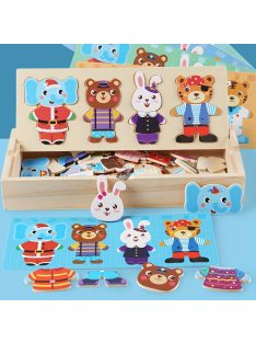 Interaktív Fa Medve Öltöztetős Puzzle