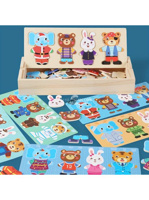 Interaktív Fa Medve Öltöztetős Puzzle