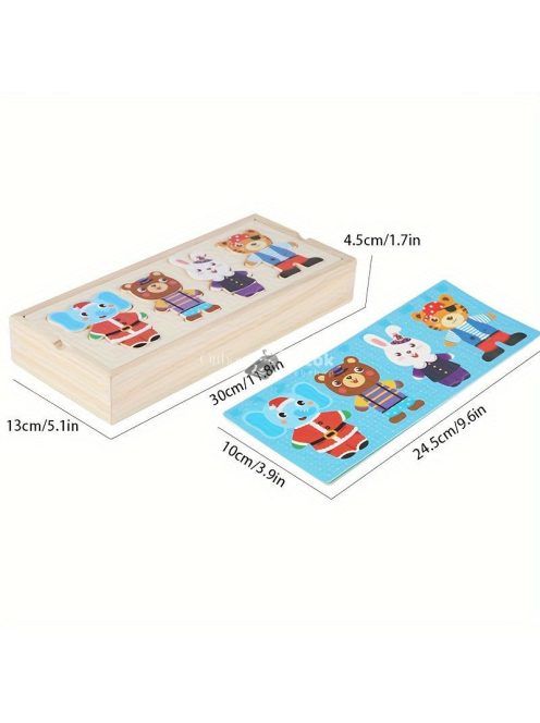 Interaktív Fa Medve Öltöztetős Puzzle