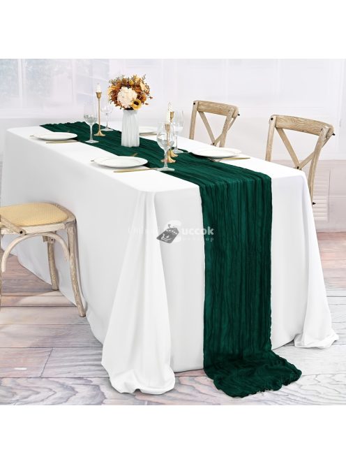 Luxus Smaragdzöld Sajtkendő Asztalfutó
