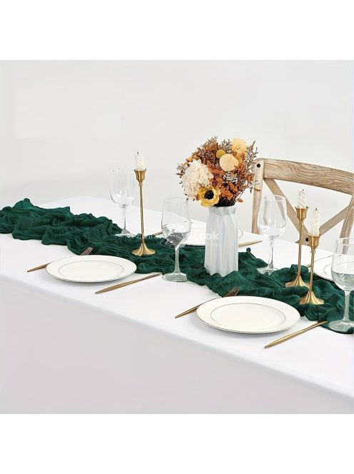 Luxus Smaragdzöld Sajtkendő Asztalfutó