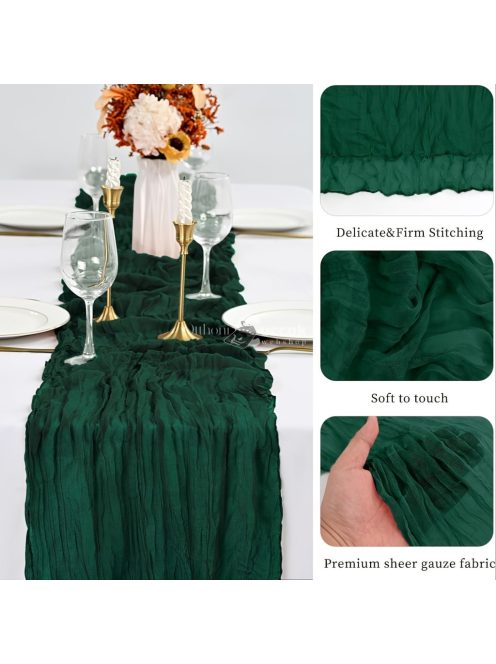 Luxus Smaragdzöld Sajtkendő Asztalfutó