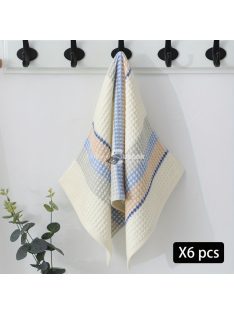   6db Gofri Szövésű Konyharuha, Gyorsan Száradó Tisztítókendő,