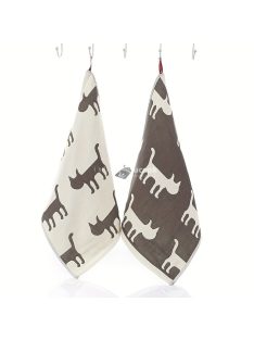   Puha és modern négyzet alakú pamut törölközőkészlet aranyos macska sziluettekkel