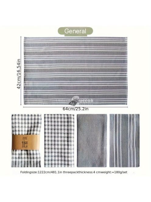 Otthoni konyhai háromrészes készlet teatörlő szalvéták skandináv stílusban