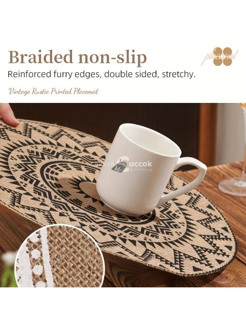 4db Bohém Juta Tányér alátét szett