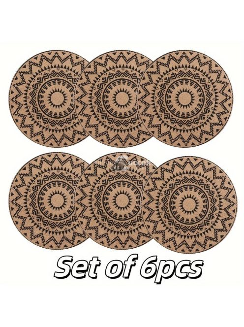 4db Bohém Juta Tányér alátét szett