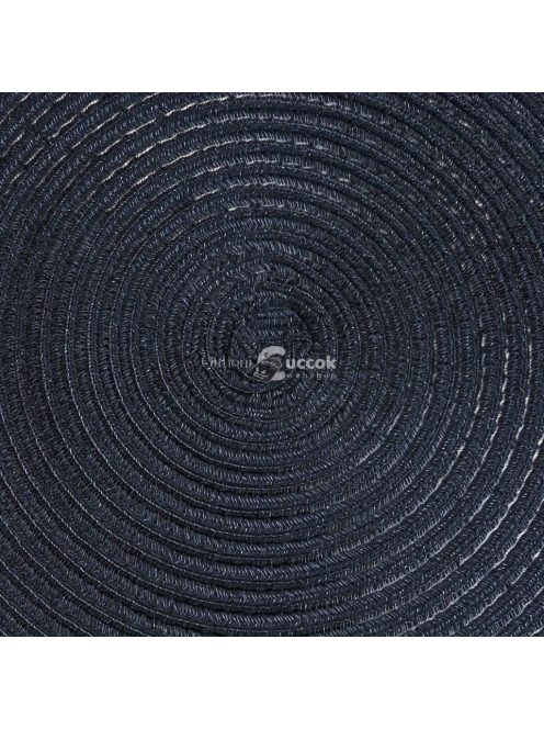 4 darabos fekete csúszásmentes kerek szőtt alátét készlet