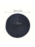 4 darabos fekete csúszásmentes kerek szőtt alátét készlet