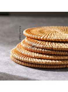   Természetes rattan placemat szett, kézzel szőtt, csúszásmentes, hőálló, étkezéshez és teaceremóniához