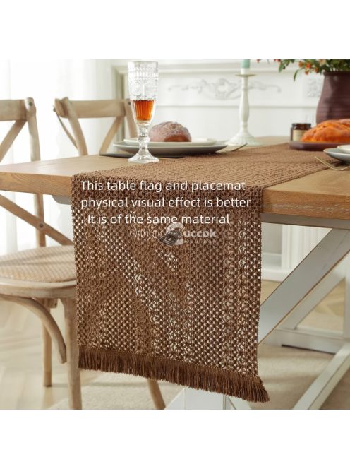 1 db Amerikai karácsonyi témájú szőtt bojtos asztali alátét