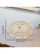 Kézzel készített horgolt ovális asztali alátétek csipkés széllel