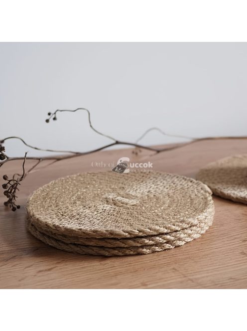6db Kézzel szőtt juta poháralátét