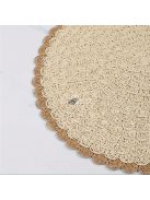 4 darabos Boho Chic Szett Fonott Vászon Kerek Tányéralátét