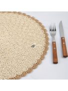 4 darabos Boho Chic Szett Fonott Vászon Kerek Tányéralátét