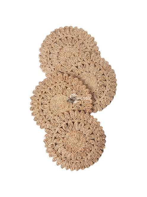 6 darabos Kerek Kukoricahéj Asztali Alátétek Készlet