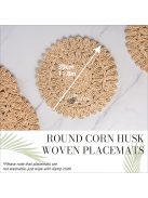 6 darabos Kerek Kukoricahéj Asztali Alátétek Készlet