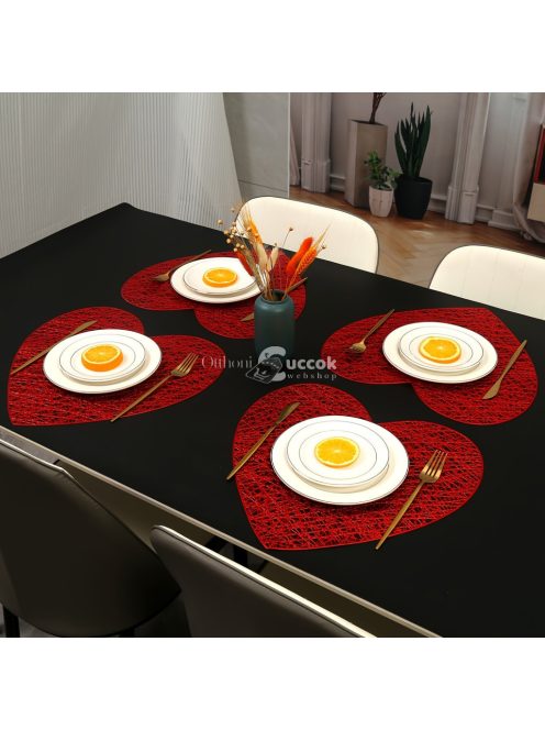 Valentin-napi, szív alakú tányér alátét