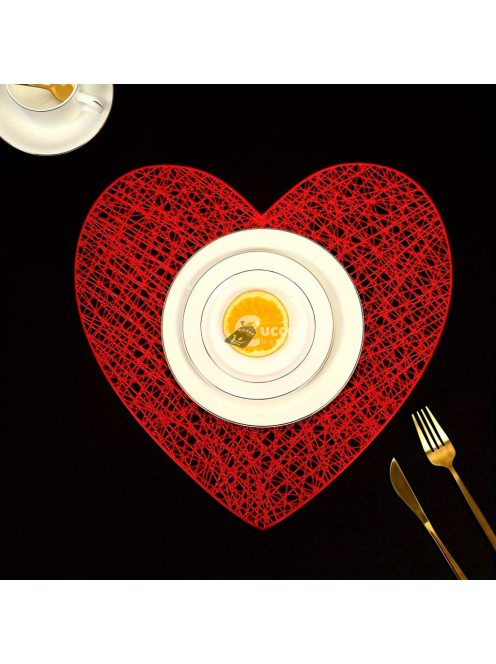 Valentin-napi, szív alakú tányér alátét
