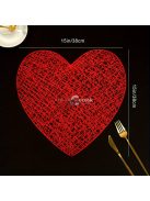 Valentin-napi, szív alakú tányér alátét