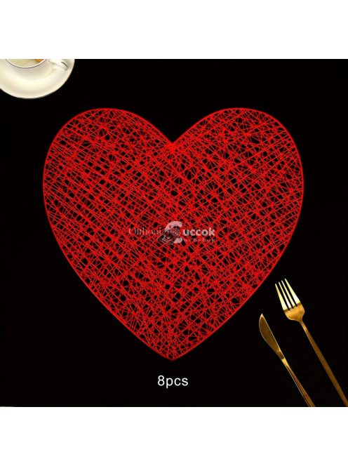 Valentin-napi, szív alakú tányér alátét