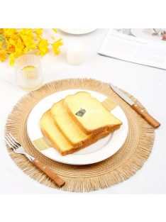   4db Elegáns Kerek PP Papír Tányéralátétek Bojt Részlettel