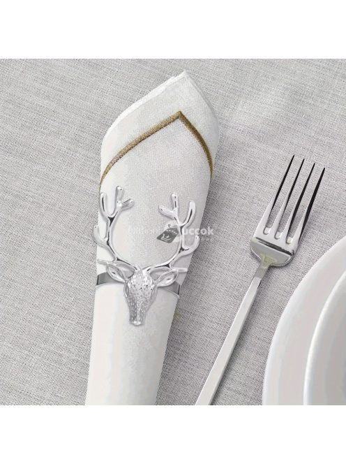 Elegáns arany szarvasfej Szalvétagyűrű