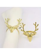 Elegáns arany szarvasfej Szalvétagyűrű