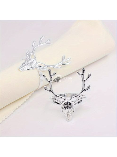 Elegáns arany szarvasfej Szalvétagyűrű