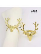 Elegáns arany szarvasfej Szalvétagyűrű