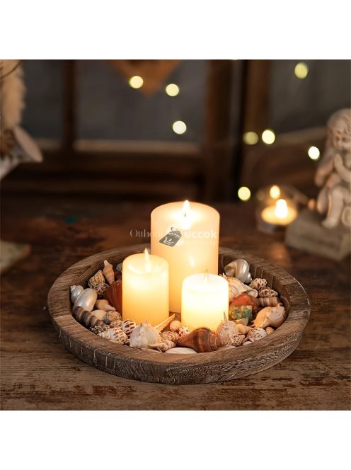 Rusztikus fa gyertyatálca