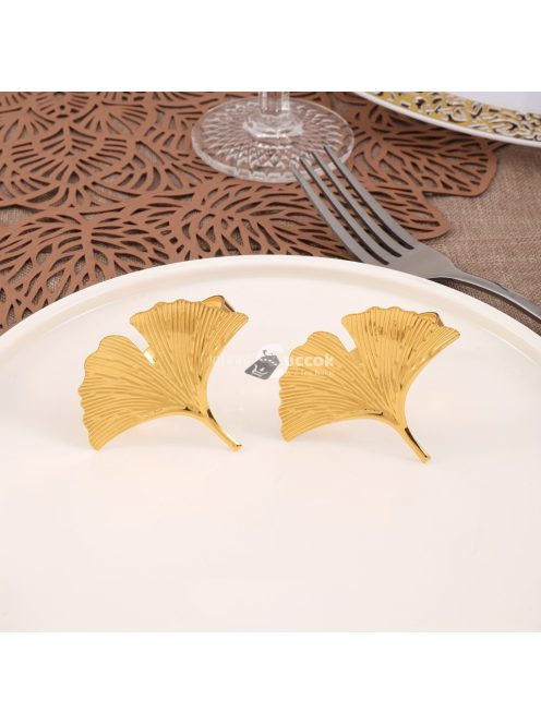 6db Elegáns Ginkgo Levél Szalvétagyűrű Készlet