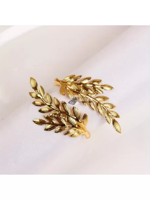 6db, Arany szalvéta gyűrűk, levél formájú