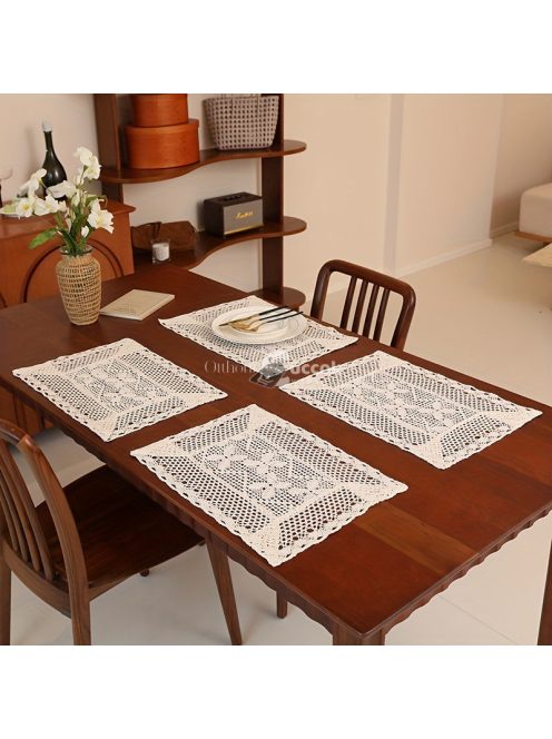 6db retro vidéki stílusú üreges pillangó virágos asztali alátét