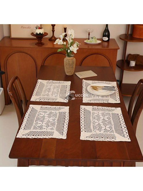 6db retro vidéki stílusú üreges pillangó virágos asztali alátét