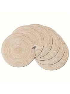   Kerek Szőtt Asztali Alátét - Bézs, Kézzel Mosható Asztali Alátét